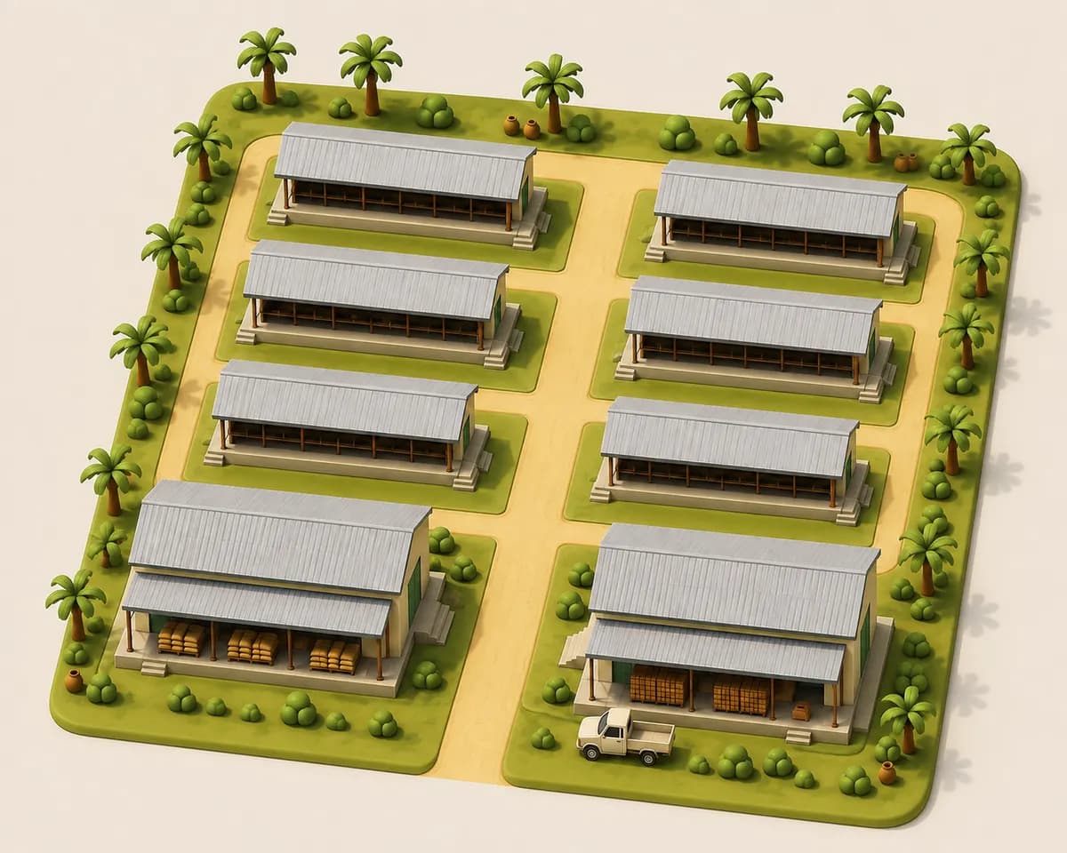 Miniatur 3D peternakan ayam petelur